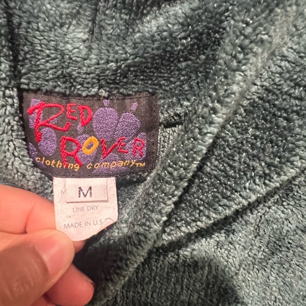 Vintage Elegant Green Cowl Neck Sweater Red Rover EUC size M Purple Detail USA - Picture 3 of 5